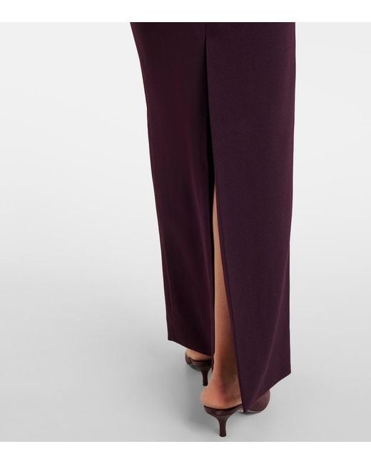 Solace London Purple Viviana Satin-Trimmed Gown