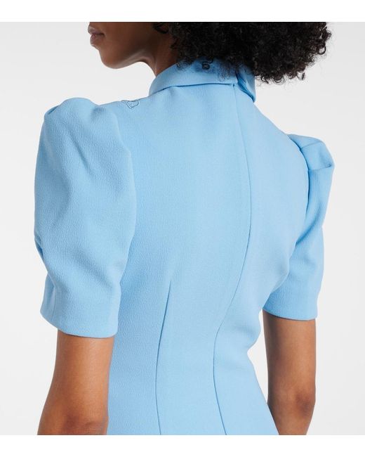 Rebecca Vallance Blue Skye Lace-Trimmed Crepe Minidress