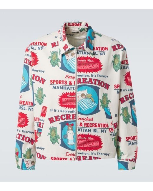 Bode Bedruckte Jacke Enrichment Aus Baumwolle in White für Herren