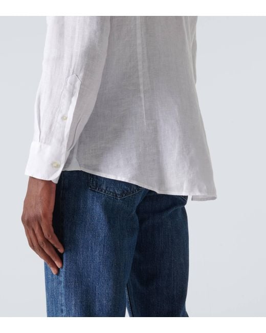 Etro White Logo Linen Shirt for men
