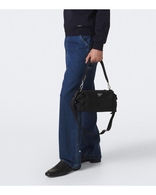 Prada Black Explore Re-Nylon Shoulder Bag for men
