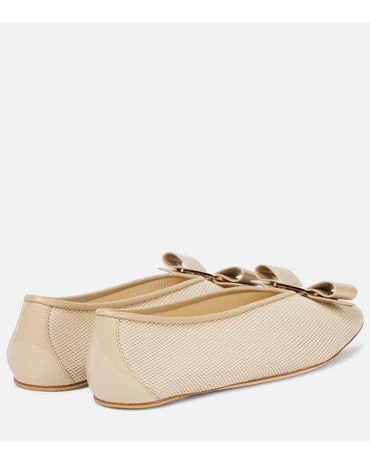 Ferragamo Natural Ballerinas Vanna Mit Leder