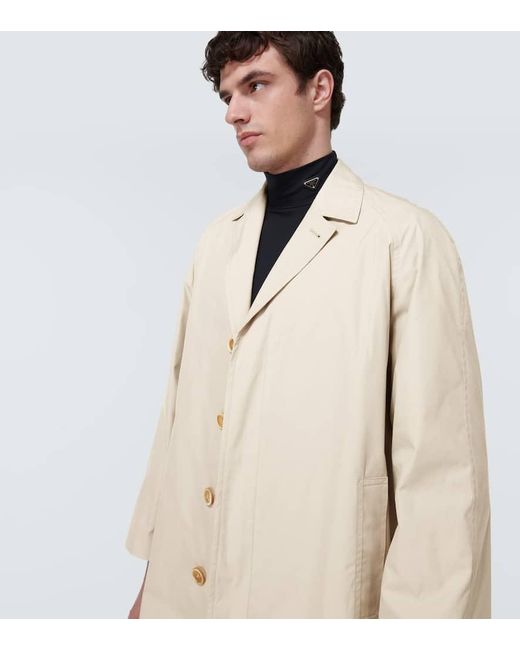 Prada Natural Cotton-Blend Overcoat for men