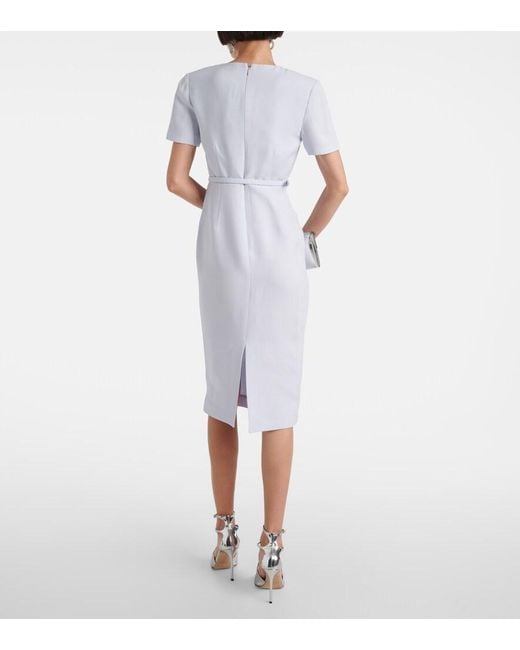 Roland Mouret Blue Wool And Silk Midi Dress