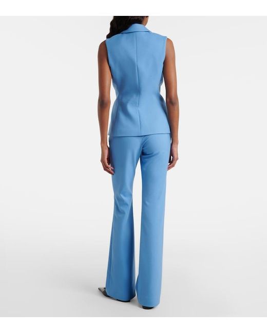 Veronica Beard Blue Melvin Twill Flared Pants