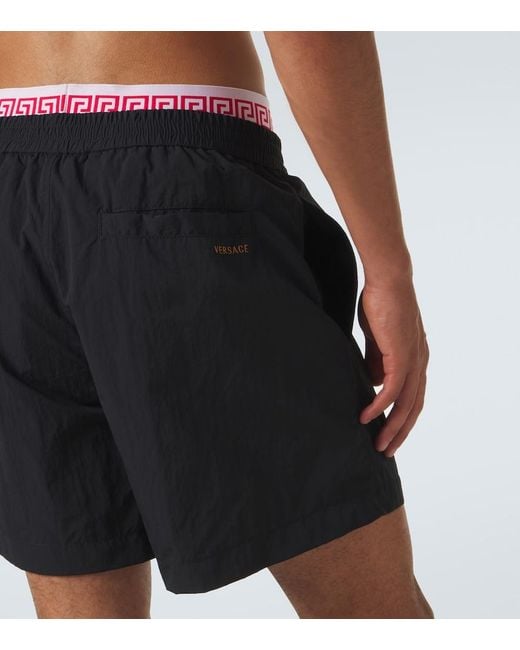 Versace Blue Layered Waistband Shorts for men