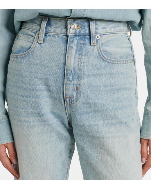SLVRLAKE Denim Blue London High-Rise Straight Jeans
