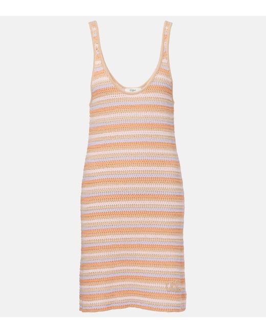 Chloé Pink Knitted Cotton Minidress