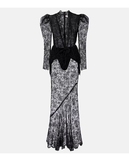 Alessandra Rich Black Lace Gown