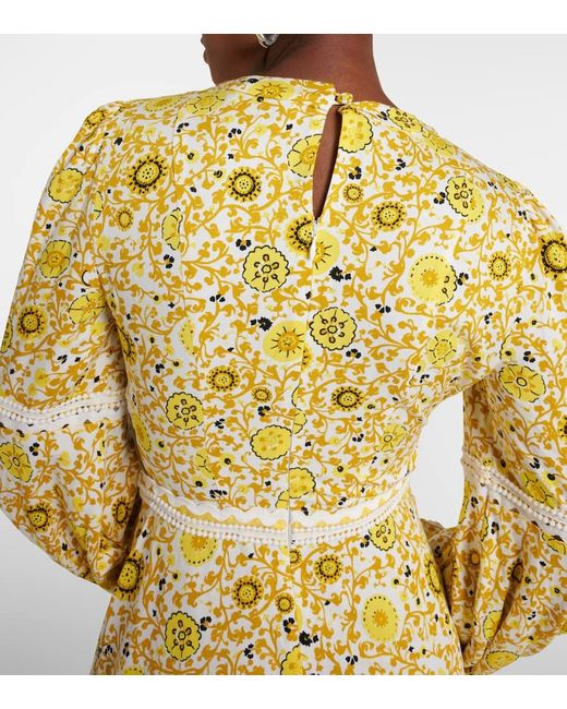 Miniabito Kimmie in twill con cut-out di Diane von Furstenberg in Yellow