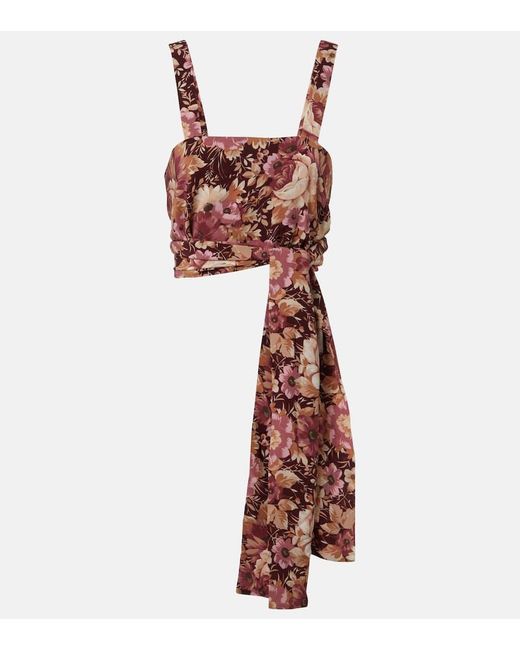 Chloé Pink Cropped-Top Aus Crepe De Chine Aus Seide