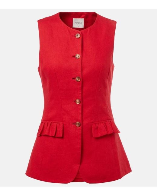 Posse Red Matilda Linen Vest
