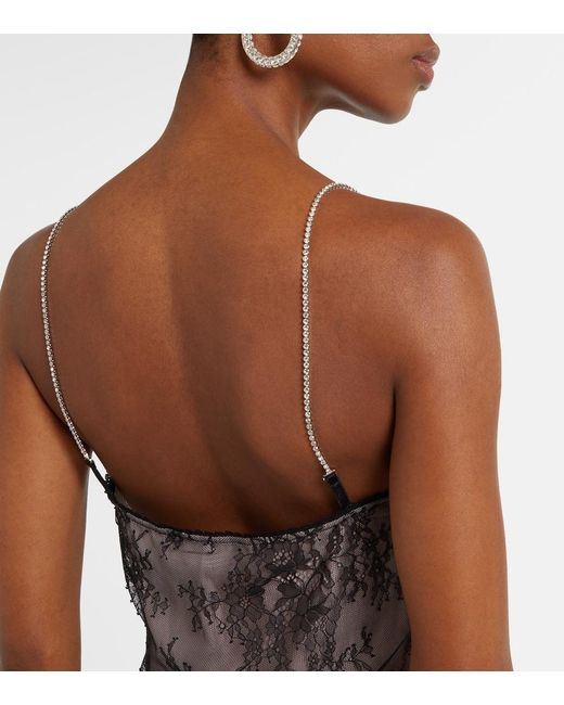 Blumarine Gray Rebrode Lace Midi Dress