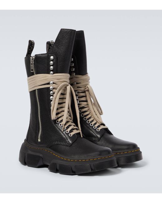 Rick Owens Black X Dr. Martens 1918 Dmxl Leather Boots for men