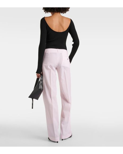 Coperni Pink Low-Rise-Hose Aus Schurwolle