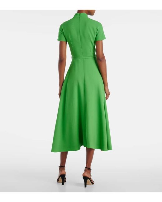Emilia Wickstead Green Midikleid Camilla Aus Wolle