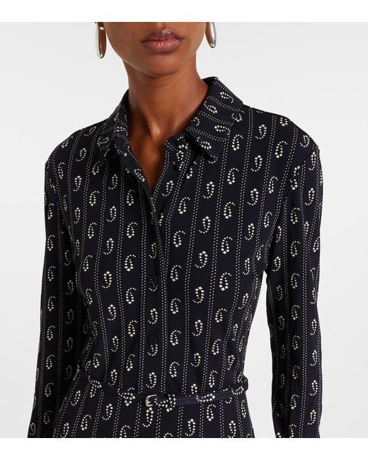 Tory Burch Black Printed Polo Dress