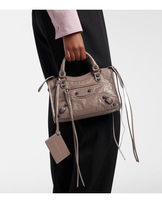 Balenciaga Brown Le City Mini Leather Top-Handle Bag