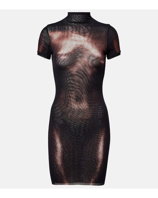 Jean Paul Gaultier Black Mini Dress Mesh Body Dust