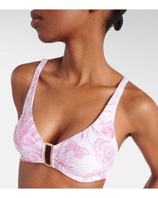 Melissa Odabash Pink Bedrucktes Bikini-Oberteil Bel Air