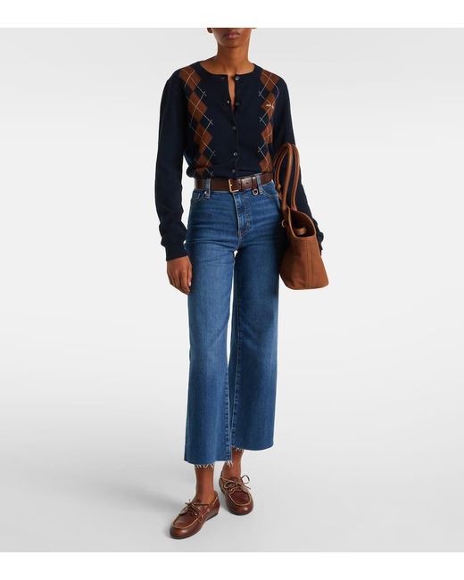 Jeans Anchos Le Slim Palazzo Crop FRAME de color Blue