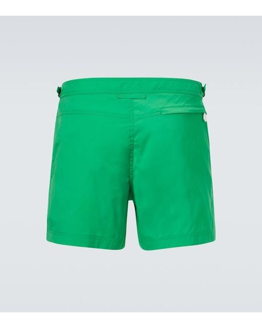 Tom Ford Green Logo Swim Trunks for men