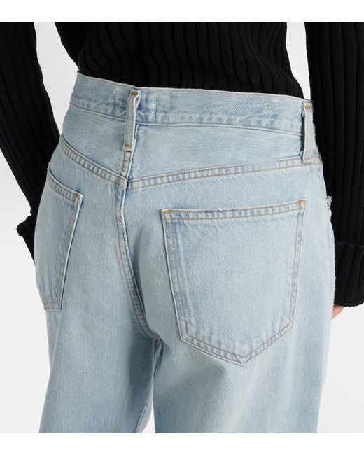 Agolde Blue Low Slung Baggy Wide-Leg Jeans