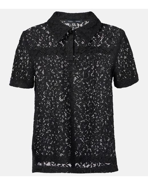 Proenza Schouler Black Bluse Kennedy Aus Spitze