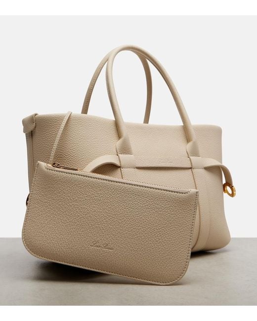 Loro Piana Natural Ghiera Small Leather Shopper