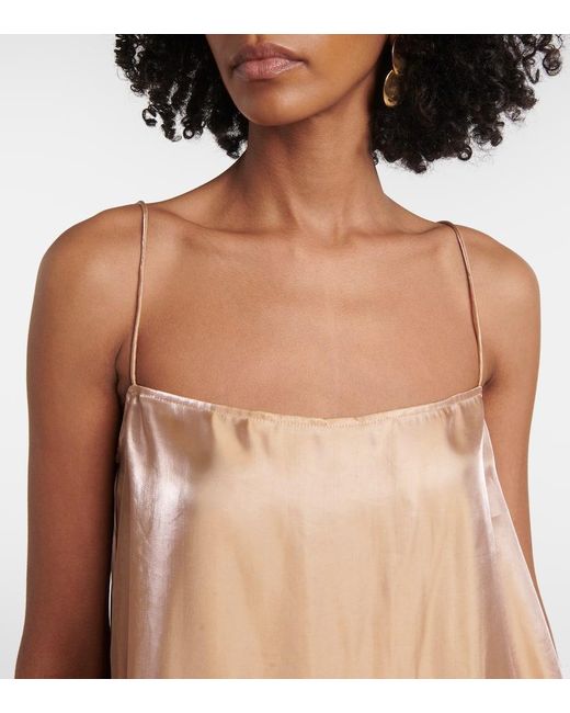 Staud Natural Maxikleid Delfina Aus Satin