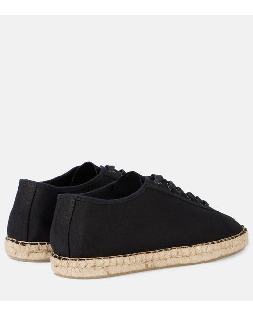 Lemaire Black Linoleum Lace-Up Espadrilles