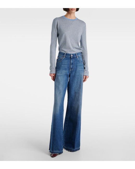 AG Jeans Blue Hyeres Wide-Leg Jeans