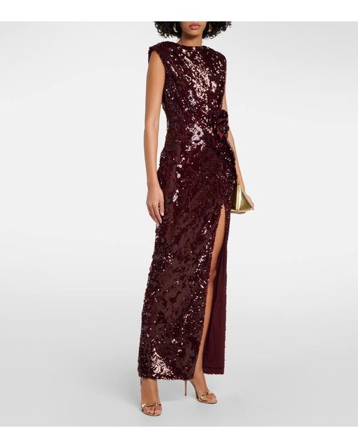 Roland Mouret Purple Maxikleid Mit Pailletten