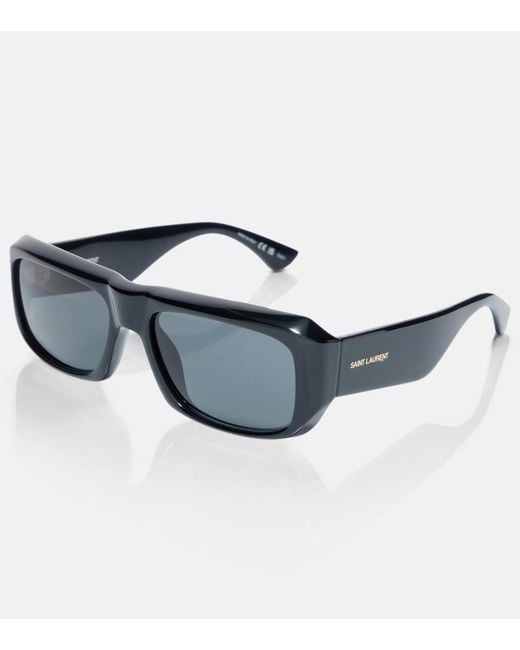 Saint Laurent Blue Sl Logo Rectangular Sunglasses
