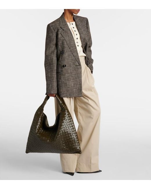 Bottega Veneta Green Hop Large Leather Tote Bag