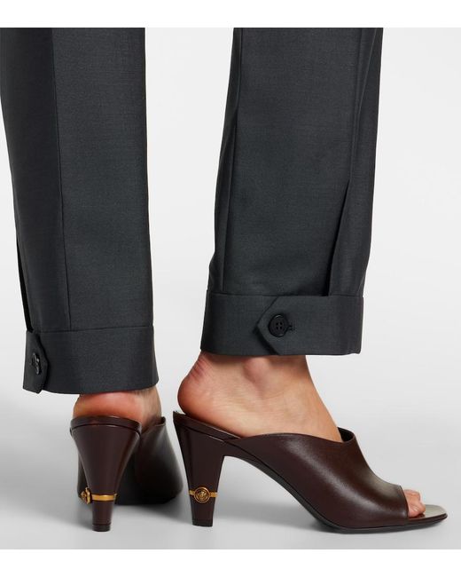 Versace Brown Giulietta Leather Mules