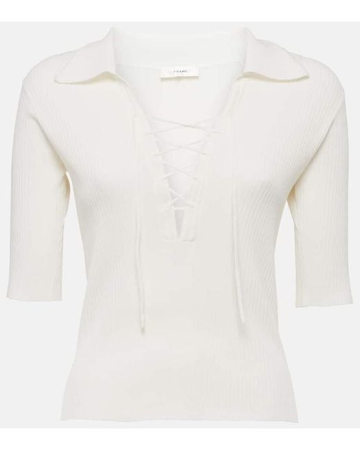 FRAME White Pullover Aus Rippstrick