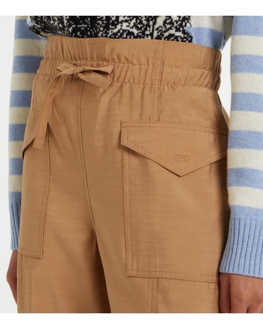 Ganni Natural Weite High-Rise-Hose