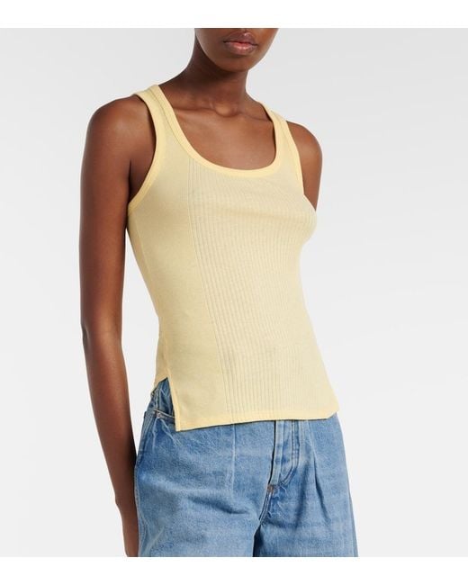 Jacquemus Yellow Rond Carre Cotton Tank Top