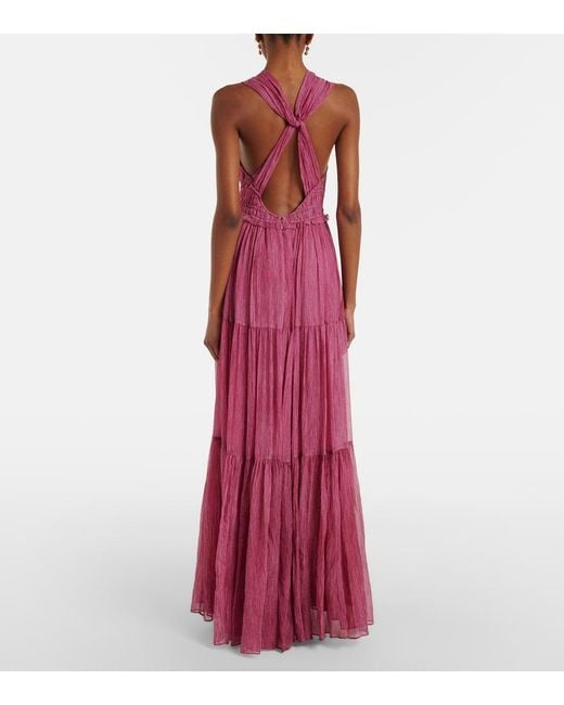 Ulla Johnson Purple Freesia Silk Chiffon Gown