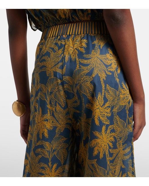Eres Blue Itinerant Cotton Voile Wide-Leg Pants
