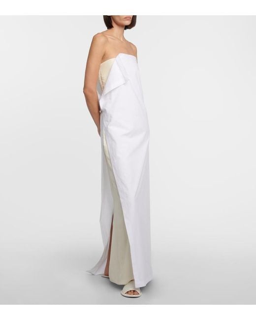 The Row White Bernette Cotton Gown