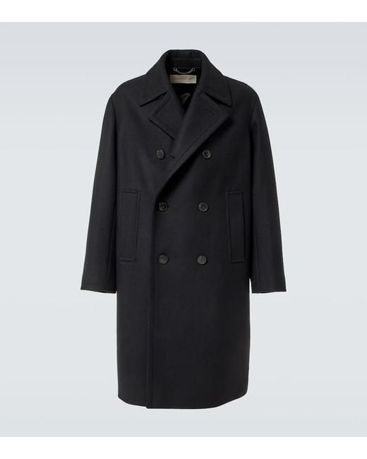 Dries Van Noten Mantel Aus Einem Wollgemisch in Black für Herren