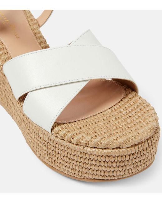 Gianvito Rossi Metallic Suede Wedge Sandals