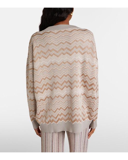 Pullover A Zig Zag di Missoni in Natural
