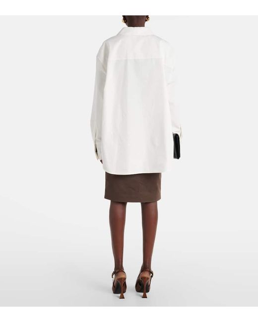 Camisa oversized de popelin de algodon Saint Laurent de color White