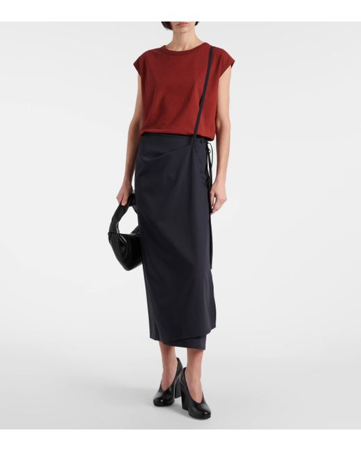 Lemaire Red Cotton And Linen Top