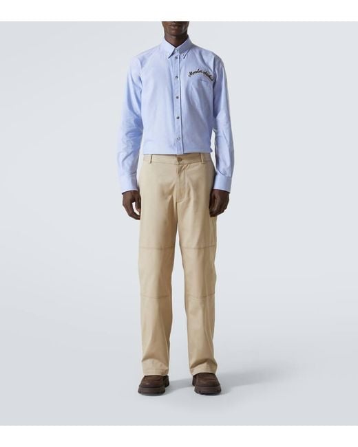 Pantalones En Gabardina De Algodon Moncler de hombre de color Natural