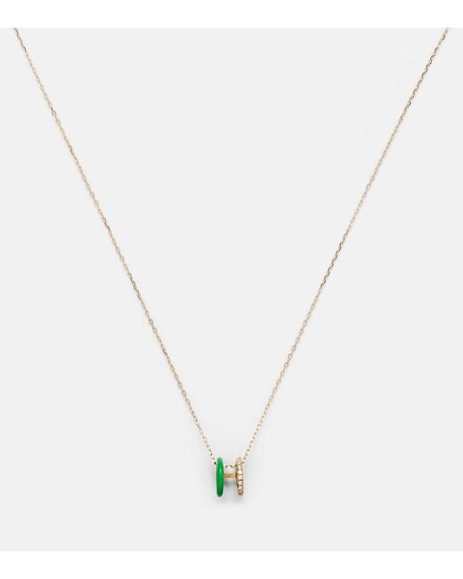 PERSÉE White 18Kt Necklace With Diamonds And Enamel