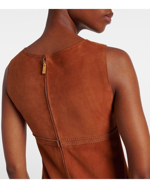 Robe En Daim Versace en coloris Brown